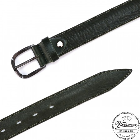 Кожаный ремень "Оникс" (зелёный)